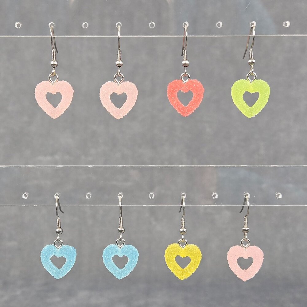 Women's Open Sugar Heart Valentine's Day Dangle Earrings - Gifts for Valentine